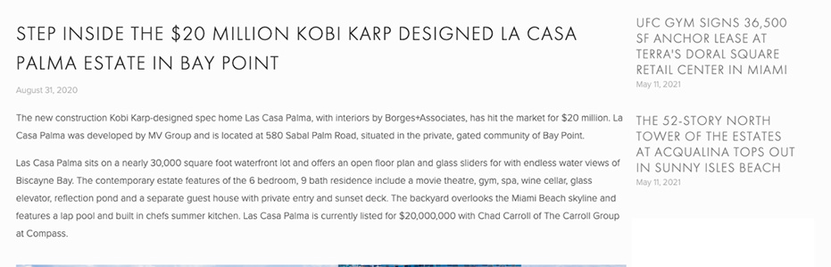 Profilemiami- Step Inside the $20 Million Kobi Karp Designed La Casa Palma Estate in Bay Point