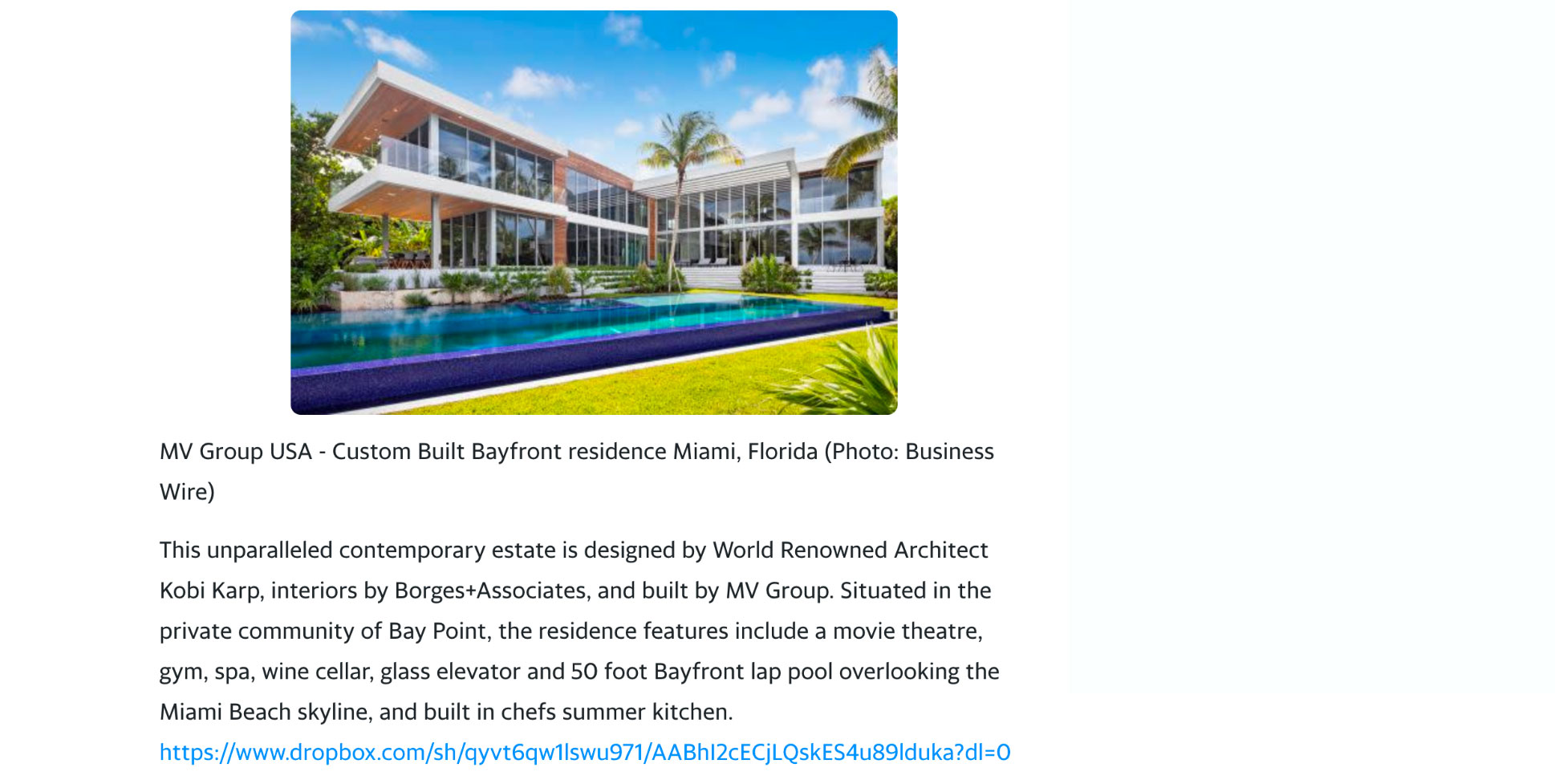 Yahoo – MV Group Usa Built Bayfront New Construction Mansion Hits Market at $20,000,000