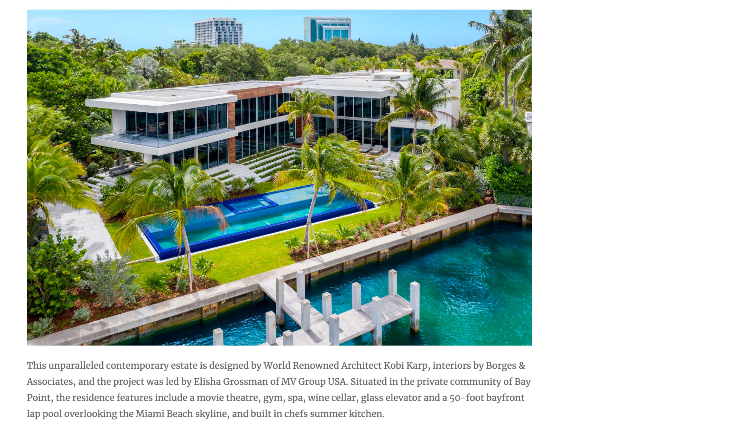 Haute Residence – MV Group Usa Built Bayfront Estate, Closes Sale for $17 Million