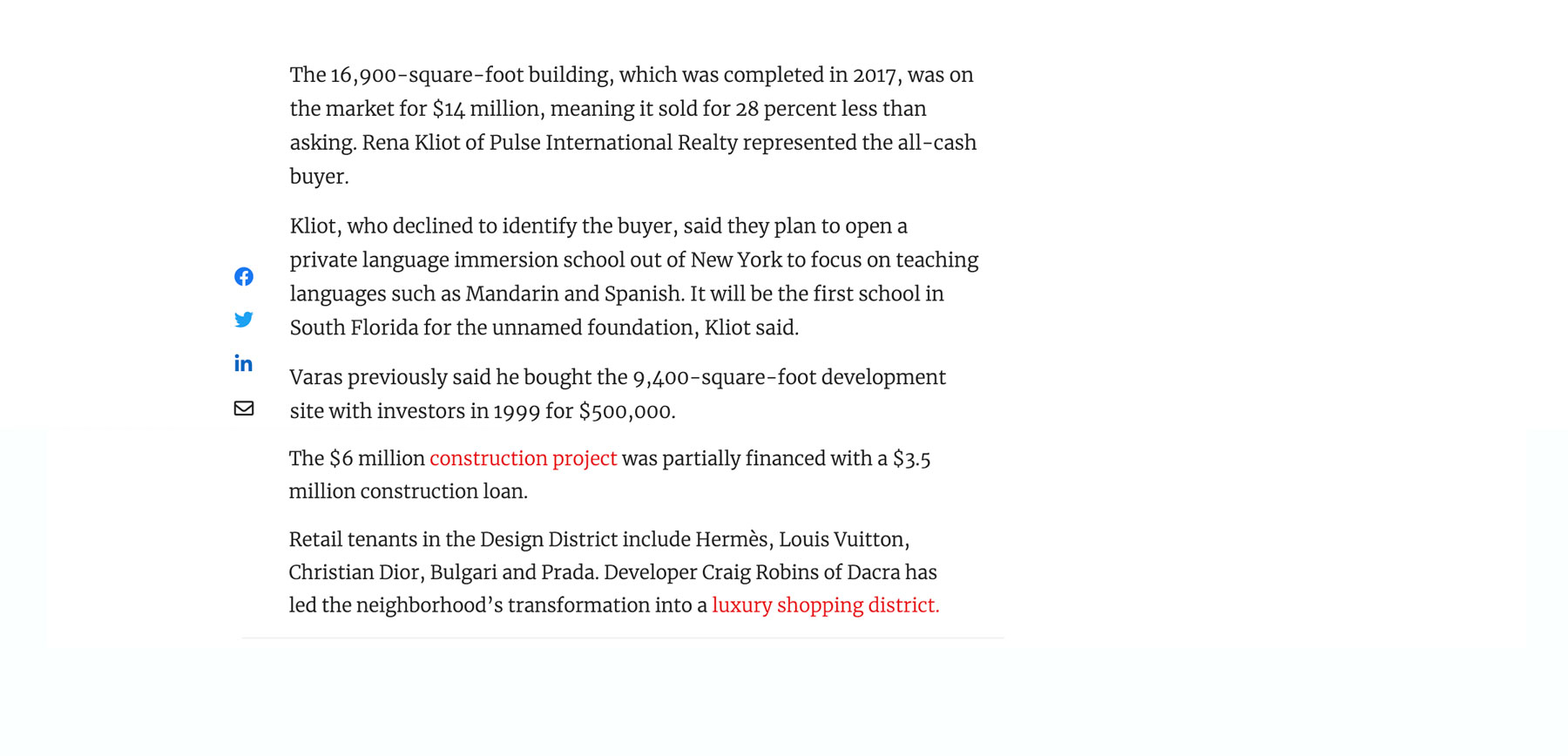The Real Deal – MV Group Vende El Edificio Design District Por $ 10 Millones