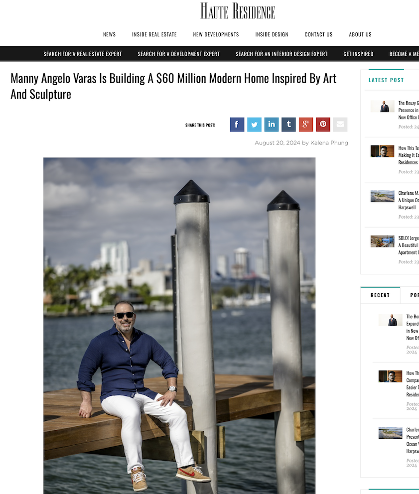 Manny Angelo Varas Is Building A $60 Million Modern Home Inspired By Art And Sculpture