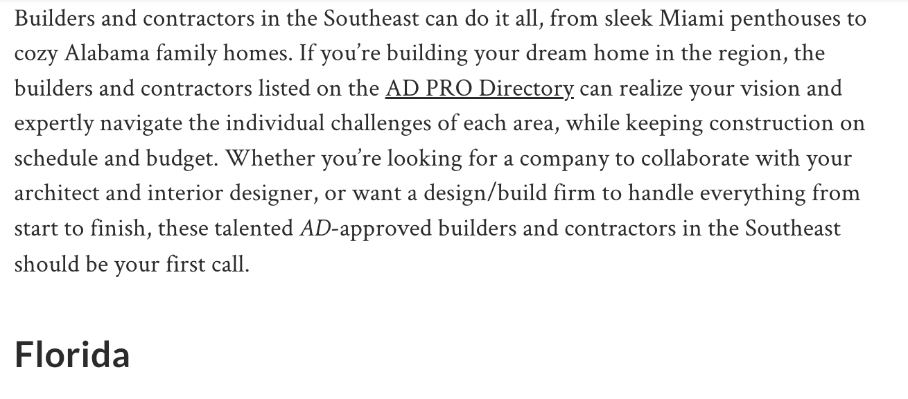 6 Builders and Contractors in the Southeast to Know From the AD PRO Directory